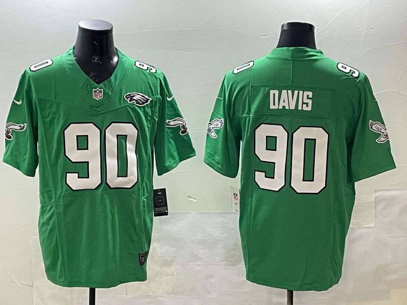 Men Philadelphia Eagles #90 Davis Green three generations 2025 Nike Vapor Limited NFL Jersey style 4->philadelphia eagles->NFL Jersey